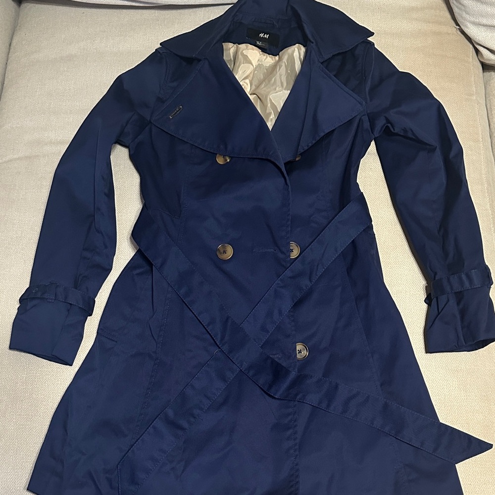 H&M Navy Blue Trench Coat